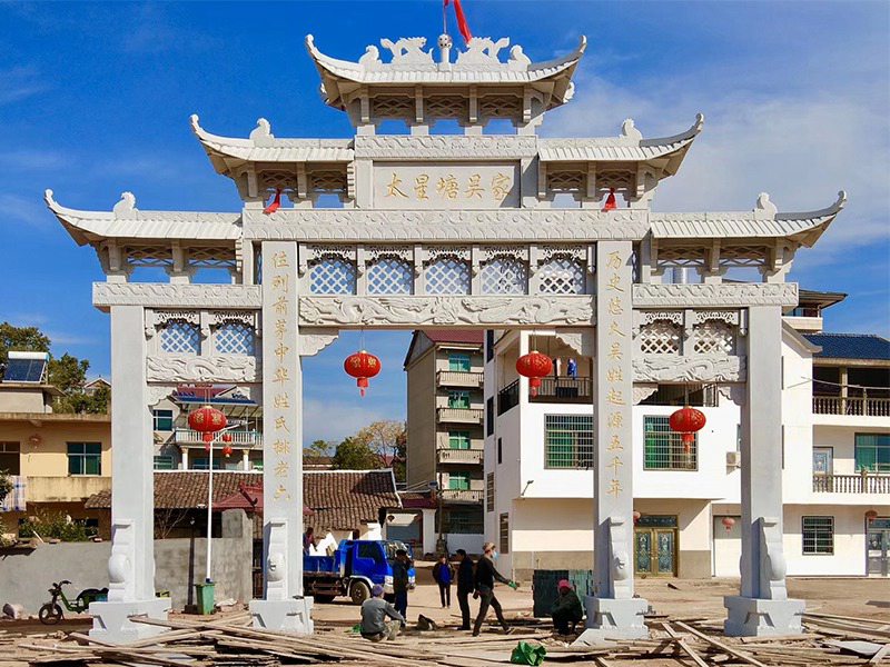 農村石牌坊安裝案例